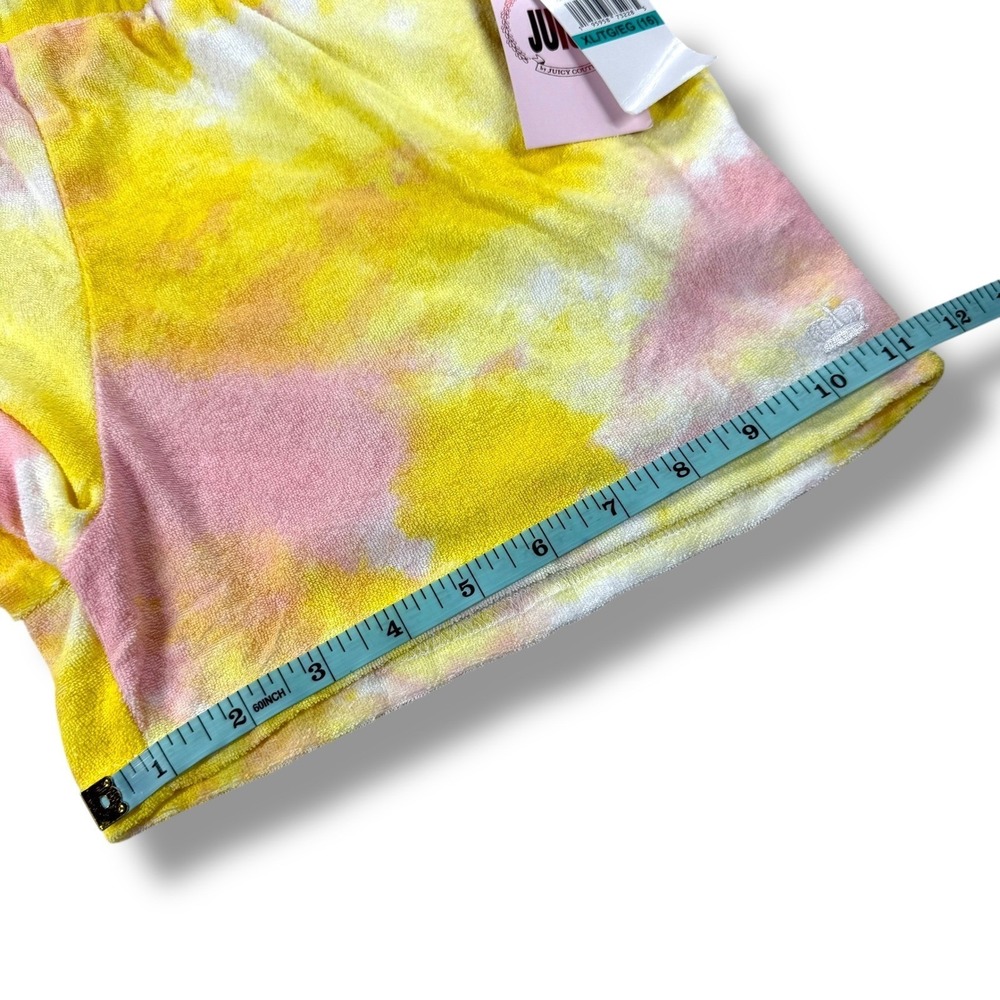 Juicy Couture Terry Cloth Tie Dye Lounge Set Short Sleeve Hoodie‎ and Shorts - Picture 12 of 12